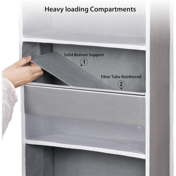 Gray Door Hanging Organizer‎ Nursery Closet Cabinet Baby Storage with 4 Pockets - Picture 6 of 6